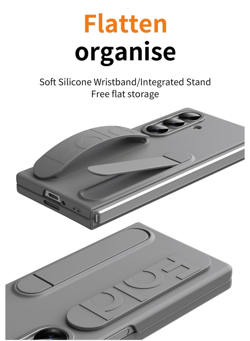 Galaxy Z Fold7 Silicone Grip Case - Gray - Image 5