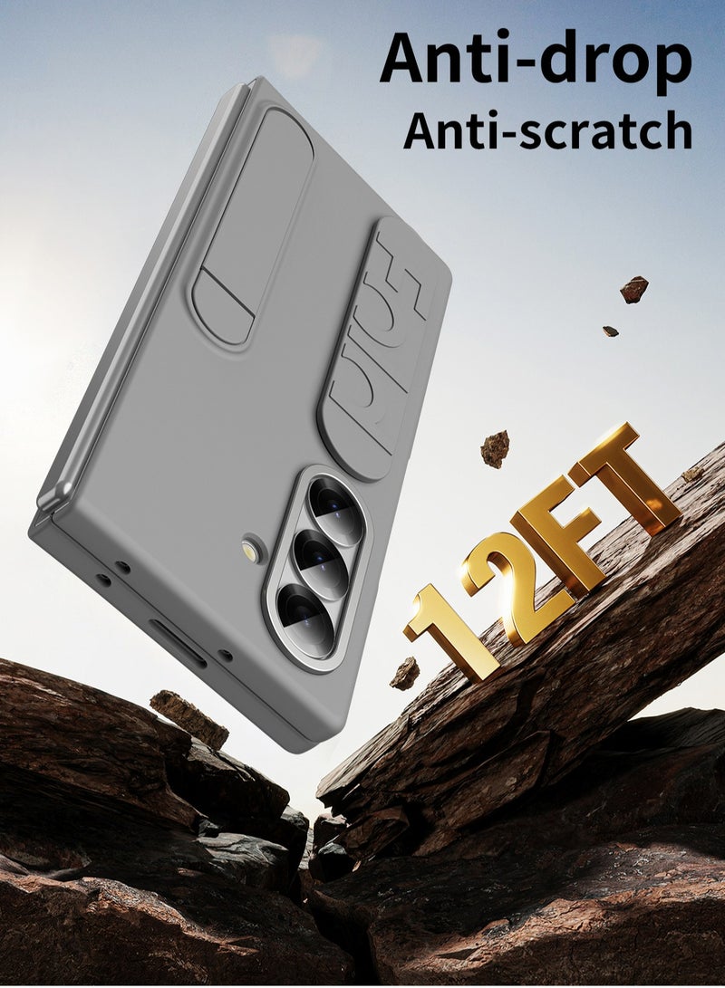 Galaxy Z Fold7 Silicone Grip Case - Gray - Image 4