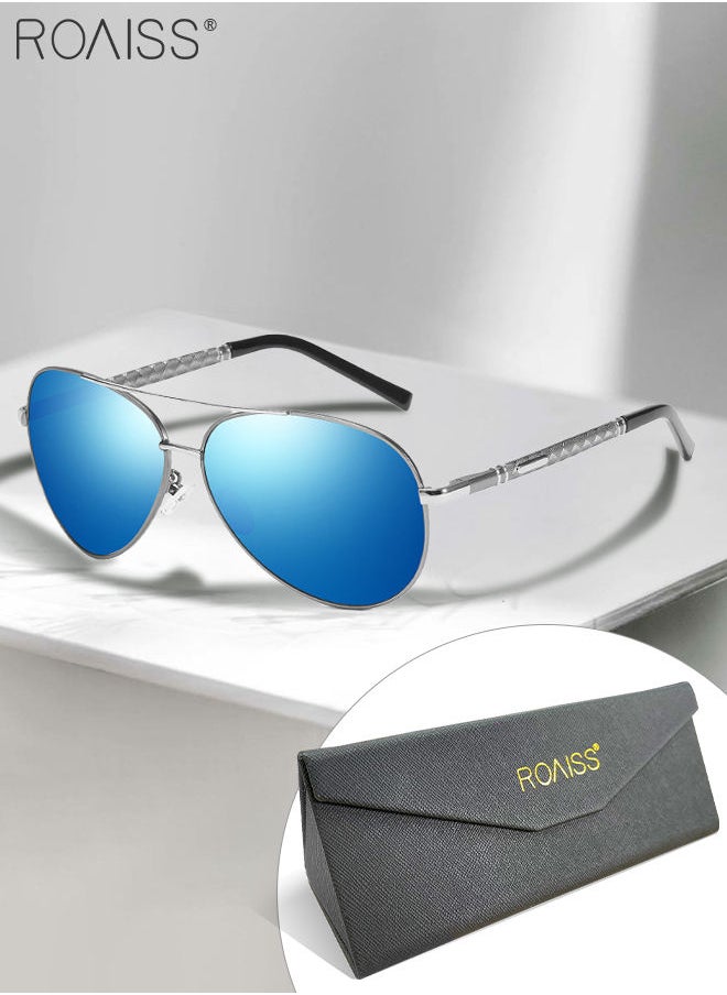 roaiss - Men's Metal Polarized Pilot Stylish Sunglasses Driving Fishing Sunshade Glasses UV400 Protection Sun Glasses for Men Cycling Hiking Running - Image 1