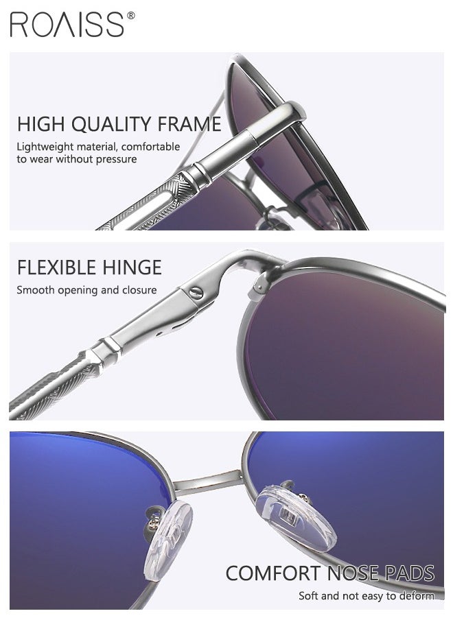 roaiss - Men's Metal Polarized Pilot Stylish Sunglasses Driving Fishing Sunshade Glasses UV400 Protection Sun Glasses for Men Cycling Hiking Running - Image 1