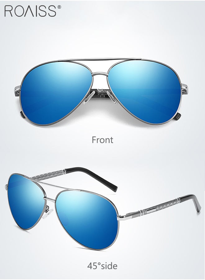 roaiss - Men's Metal Polarized Pilot Stylish Sunglasses Driving Fishing Sunshade Glasses UV400 Protection Sun Glasses for Men Cycling Hiking Running - Image 1
