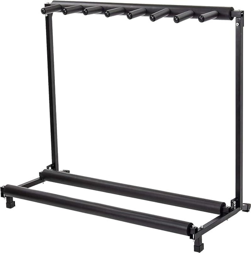 Multi Guitar Stand 7 Holder Foldable - Portable Black Guitar Holder for Acoustic, Electric, and Bass Guitars - Image 1