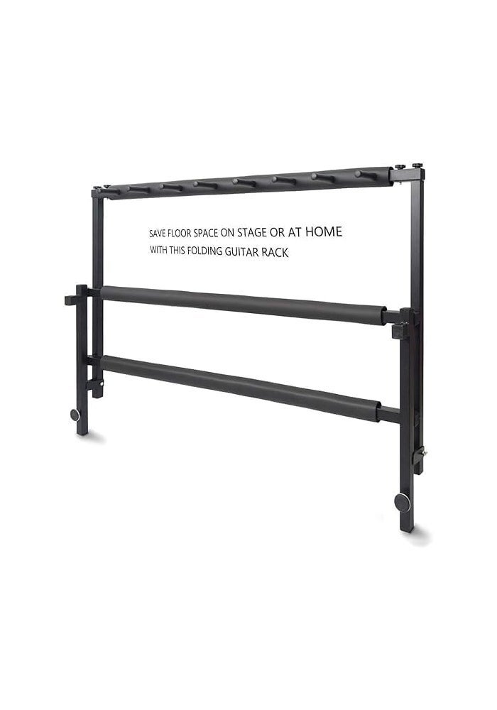 Multi Guitar Stand 7 Holder Foldable - Portable Black Guitar Holder for Acoustic, Electric, and Bass Guitars - Image 5