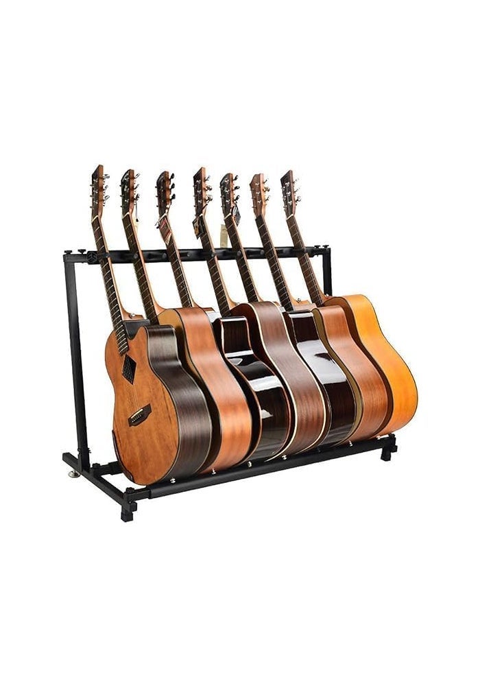 Multi Guitar Stand 7 Holder Foldable - Portable Black Guitar Holder for Acoustic, Electric, and Bass Guitars - Image 4