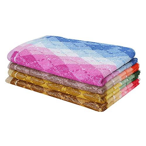 JENNY DENIAL 100% Cotton Hand Towels Set of 6 Soft & Super Absorbent (375 GSM) Multi Color (Size 14 * 21 Inch) - Image 1