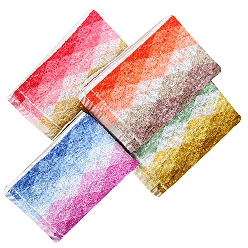 JENNY DENIAL 100% Cotton Hand Towels Set of 6 Soft & Super Absorbent (375 GSM) Multi Color (Size 14 * 21 Inch) - Image 2