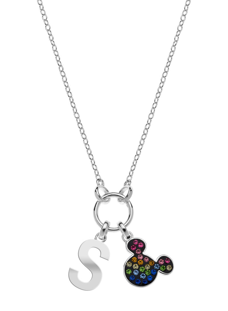 Disney Disney Official Mickey Mouse Rainbow Crystal Pendant with 18K Sterling Silver Necklace - Image 1
