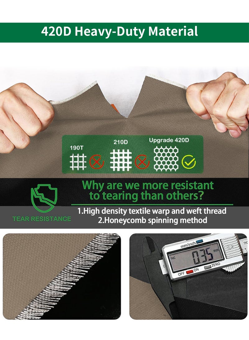 INFOSUN 420D Heavy Duty Waterproof Outdoor Cover Outdoor Furniture Cover, Premium Dustproof Anti-UV Patio Sofa Protector, Extra Thick Durable All-Weather Table & Chair Cover & Outdoor Sofa Cover & Outdoor Seating Cover for Outdoor Use - Brown - Image 4