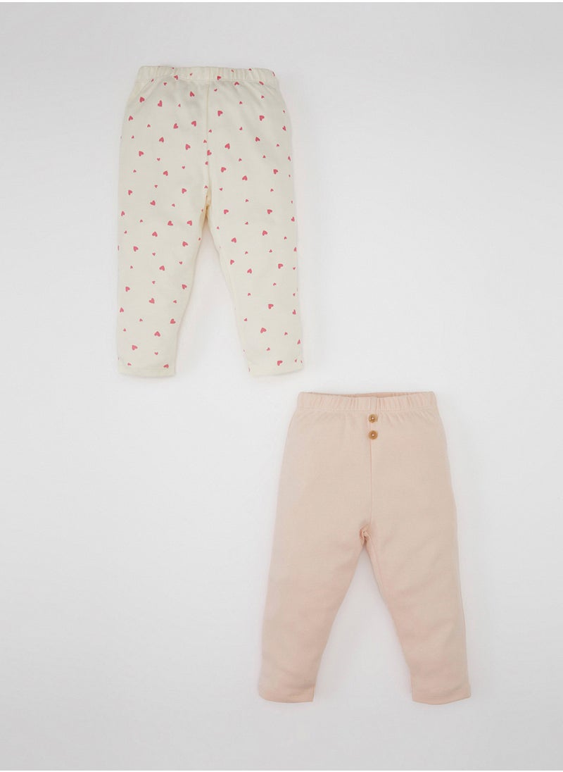 DeFacto - Regular Fit Heart Printed Elastic Waist 2-Piece Bottom Set - Image 1