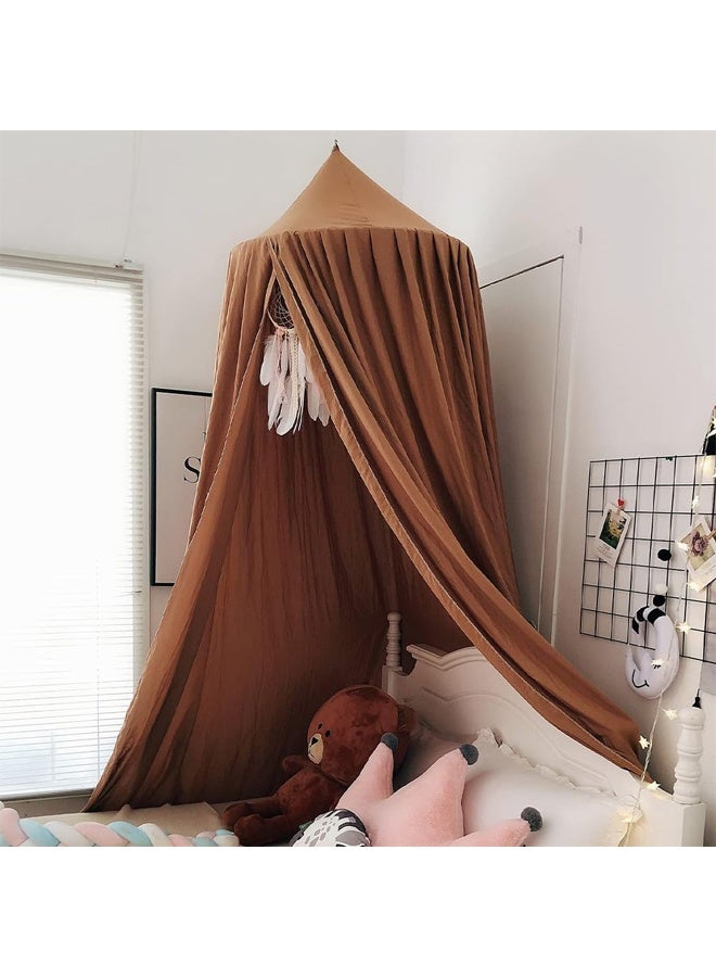 DUNISO Bedspread, Round Dome Mosquito Net, Soft And Smooth Play Tent, Girl's Room Decoration, Princess Castle, Fantasy Bedding, Reading Corner Cover, Light Blocking And Windproof 65x270x400cm(Coffee) - Image 2