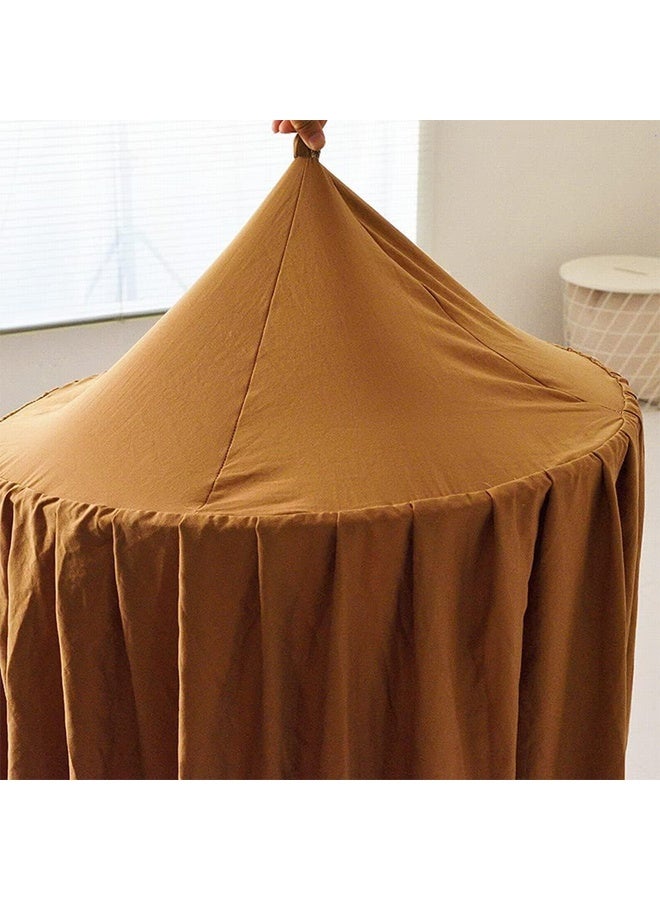 DUNISO Bedspread, Round Dome Mosquito Net, Soft And Smooth Play Tent, Girl's Room Decoration, Princess Castle, Fantasy Bedding, Reading Corner Cover, Light Blocking And Windproof 65x270x400cm(Coffee) - Image 4