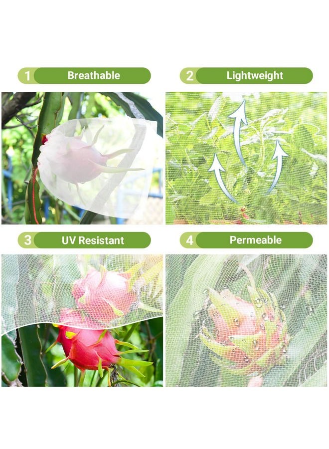 ENPOINT 50 PCS Fruit Protection Bags, 10x14 Inch Reusable Garden Netting Mesh Bag with Drawstrings, Plant Covers Protect Fruits Vegetables Tomato Apple Peach Trees - Image 3