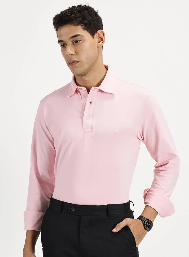 سيمبل آند رير تيشيرت بولو بأكمام طويلة سادة نادر