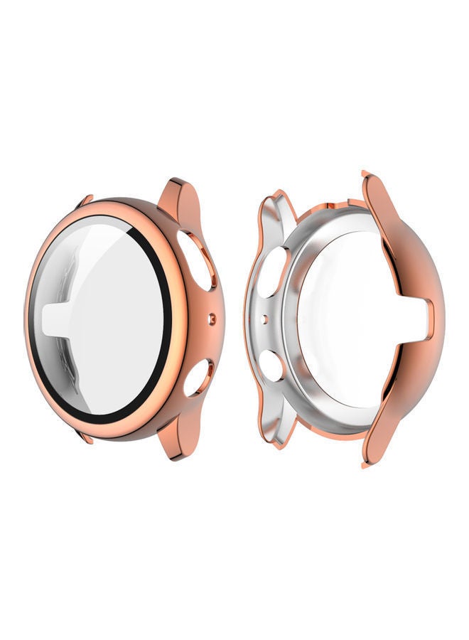 NIBEMINENT PC Plating Case with HD Tempered Glass Screen Protector Golden - Image 1