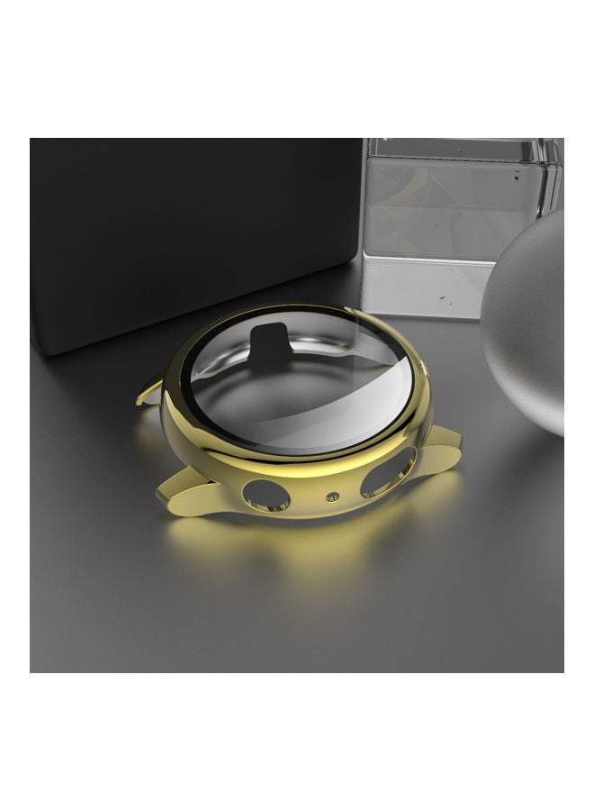 NIBEMINENT PC Plating Case with HD Tempered Glass Screen Protector Golden - Image 3