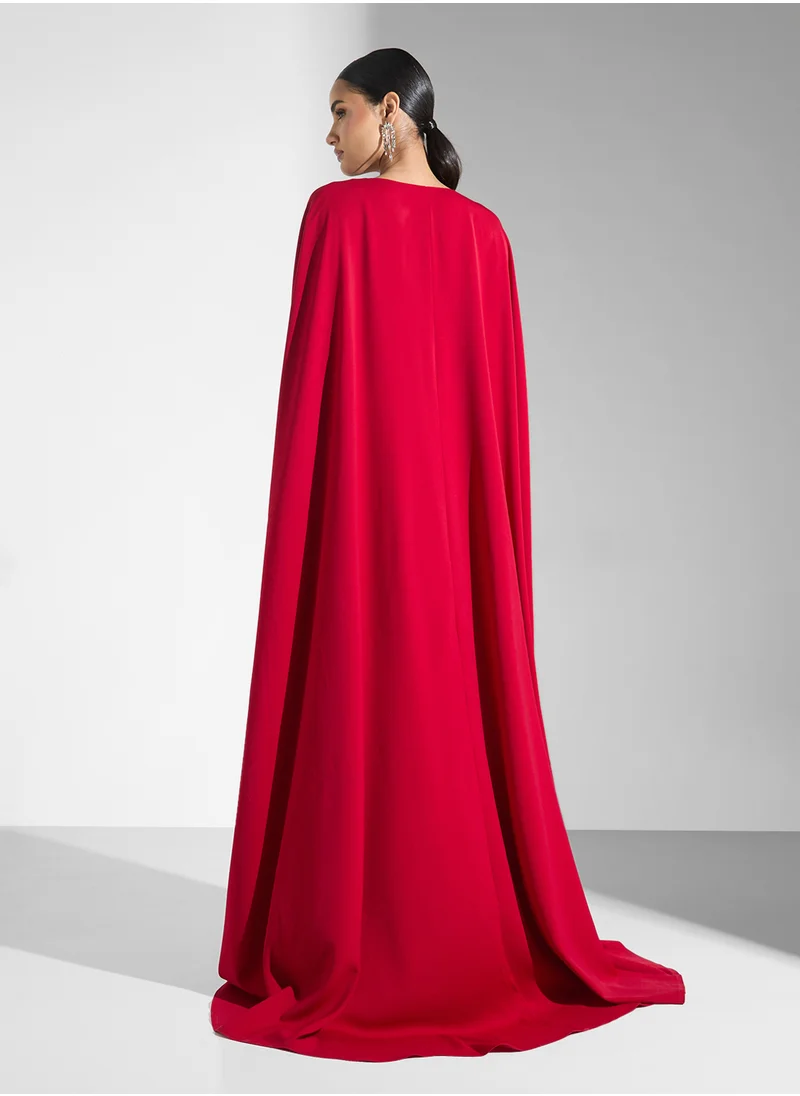 Akadia Fashion Two Pcs Crystal Cape Set
