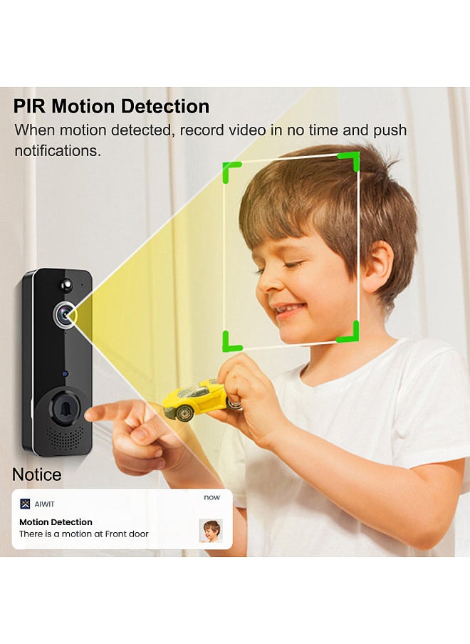Generic - WiFi Video Doorbell Camera with Chime Wireless CMOS Sensor Support 2-Way Audio Motion Detection Infrared Night Vision Real-time Monitor Cloud Storage Waterproof - Image 1