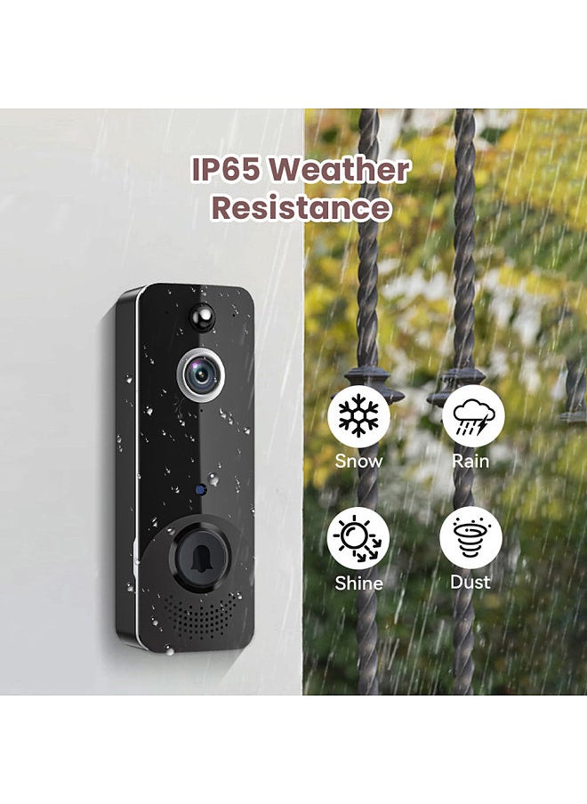 Generic - WiFi Video Doorbell Camera with Chime Wireless CMOS Sensor Support 2-Way Audio Motion Detection Infrared Night Vision Real-time Monitor Cloud Storage Waterproof - Image 1