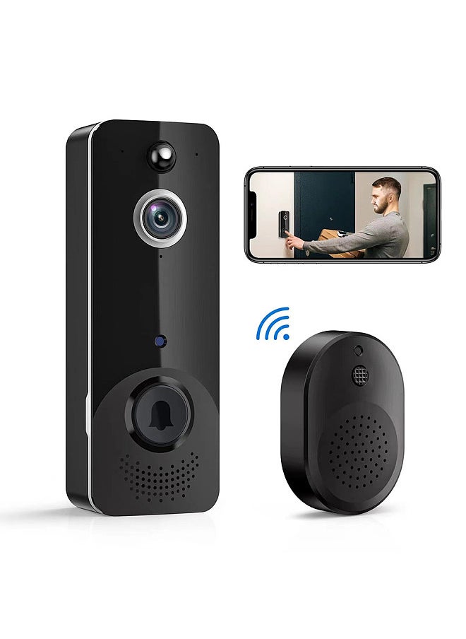 Generic - WiFi Video Doorbell Camera with Chime Wireless CMOS Sensor Support 2-Way Audio Motion Detection Infrared Night Vision Real-time Monitor Cloud Storage Waterproof - Image 1