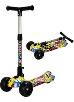 Cool Baby COOLBABY Kid's scooter 3-wheel mini adjustable foot scooter, height-adjustable PU with LED light wheels, best for gifts for children from 3 to 12 years old 
