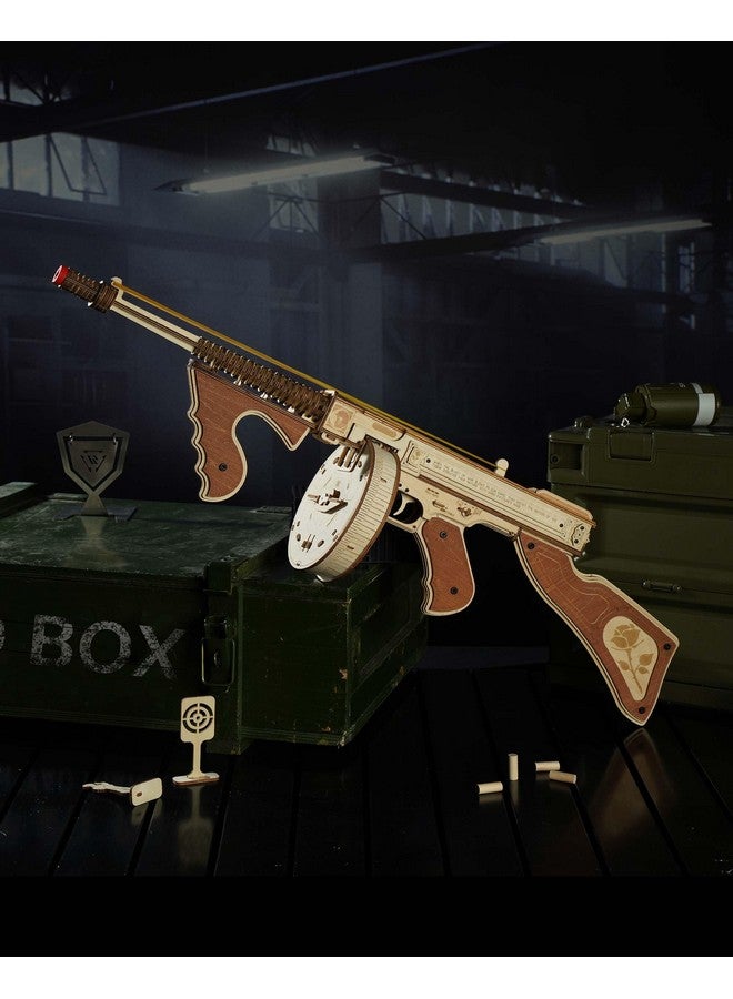 RoWood 3D Puzzles for Adults,Rubber Band Tommy Gun-Toy Wooden Model Kit,3D Wooden Puzzles for Adults,DIY Wooden Building Kits,Unique Gifts for Adults&Teens - Image 5