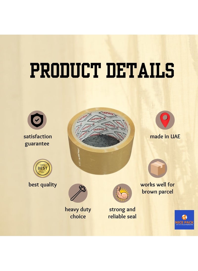 Nice Pack 2 Inch 50 Yards Brown Premium Quality Tape For All Purpose Use Heavy Duty Packaging, Shipping, Moving, Sealing, Stronger items  - Image 3