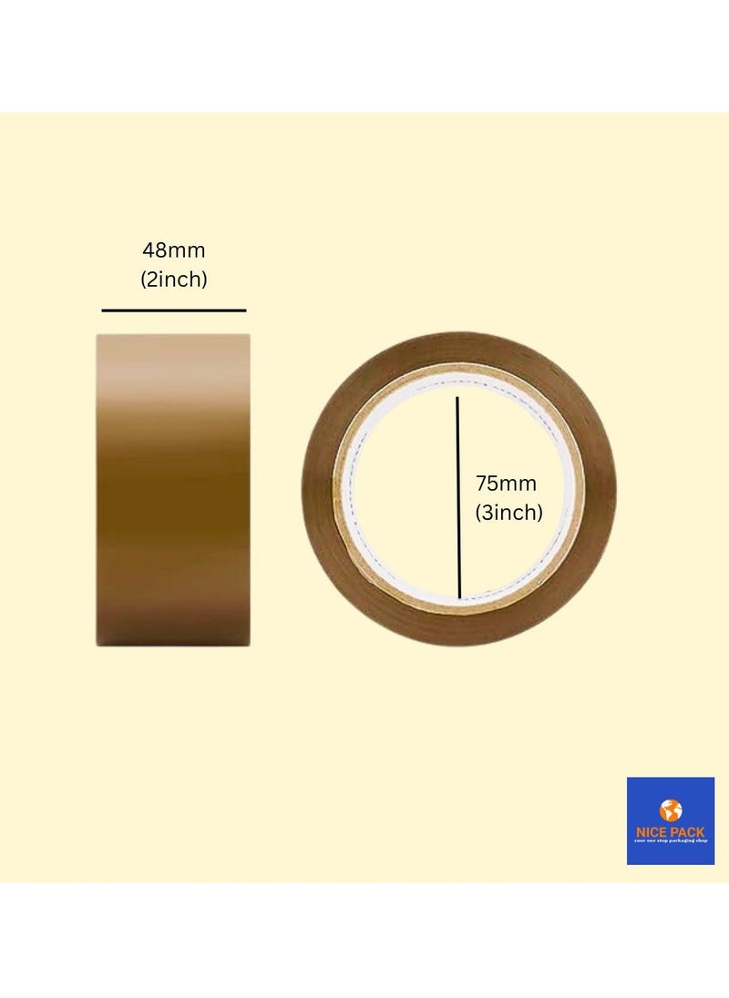 Nice Pack 2 Inch 50 Yards Brown Premium Quality Tape For All Purpose Use Heavy Duty Packaging, Shipping, Moving, Sealing, Stronger items  - Image 2