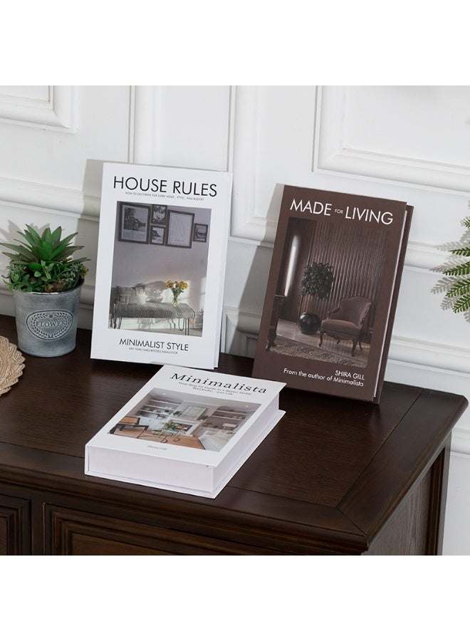 نهر قو كتب ديكور لطاولة القهوة لديكور المنزل، كتب مزيفة للديكور، ديكور جمالي لرف الكتب لغرفة المعيشة والمكتب وغرفة النوم، 3 قطع - Image 3