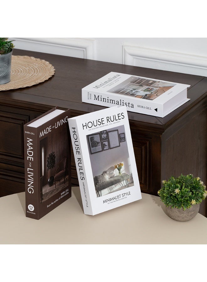 نهر قو كتب ديكور لطاولة القهوة لديكور المنزل، كتب مزيفة للديكور، ديكور جمالي لرف الكتب لغرفة المعيشة والمكتب وغرفة النوم، 3 قطع - Image 4