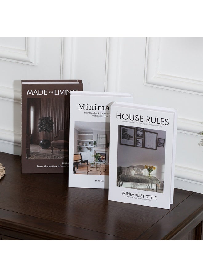 نهر قو كتب ديكور لطاولة القهوة لديكور المنزل، كتب مزيفة للديكور، ديكور جمالي لرف الكتب لغرفة المعيشة والمكتب وغرفة النوم، 3 قطع - Image 1