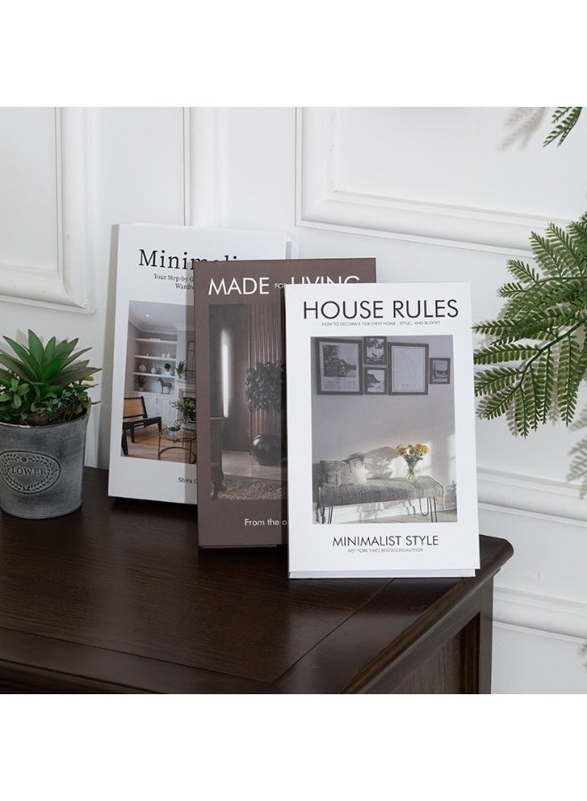 نهر قو كتب ديكور لطاولة القهوة لديكور المنزل، كتب مزيفة للديكور، ديكور جمالي لرف الكتب لغرفة المعيشة والمكتب وغرفة النوم، 3 قطع - Image 2