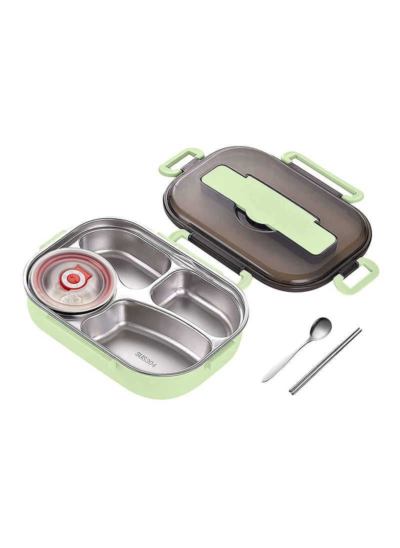 Arabest - Bento Lunch Box for Kids and Adults Leakproof 4 Compartment Food Container 1500ml Ideal Portion Size with Reusable Spoon and Chopsticks Microwave, Dishwasher and Freezer Safe - Image 1