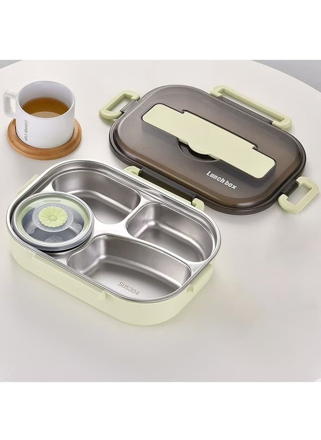 Arabest - Bento Lunch Box for Kids and Adults Leakproof 4 Compartment Food Container 1500ml Ideal Portion Size with Reusable Spoon and Chopsticks Microwave, Dishwasher and Freezer Safe - Image 1