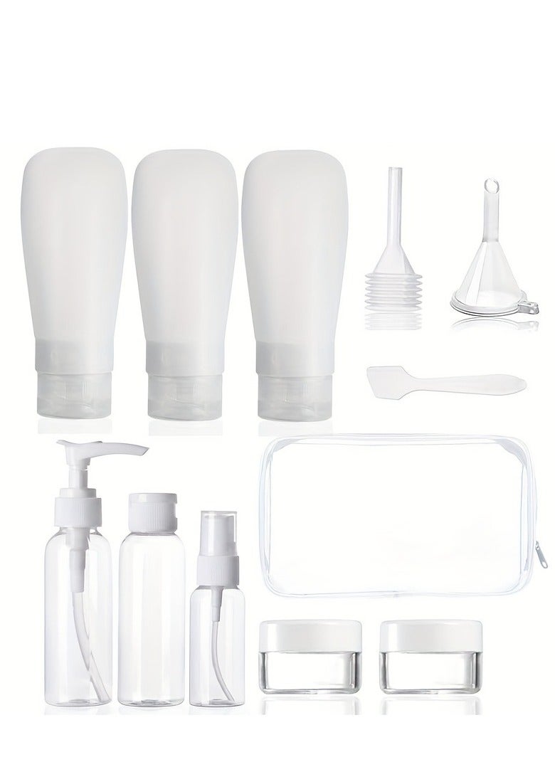 12 PCS Travel Bottles for Toiletries, Tsa Approved Travel Size Containers with Travel Bag, Leak Proof BPA Free Squeezable Travel Essentials for Shampoo, Conditioner, Lotion (White) - Image 4