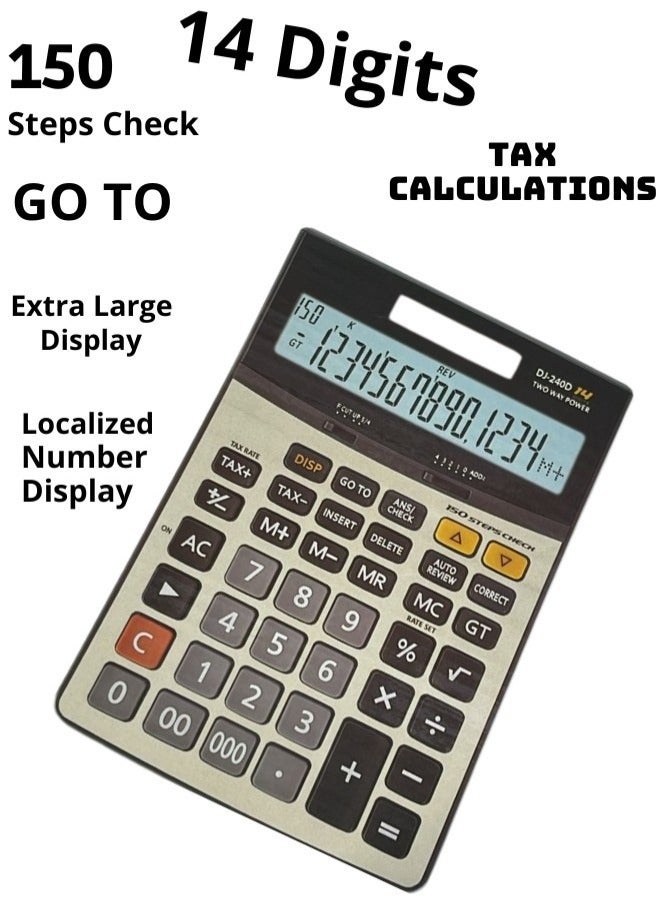 Tax Calculator 14 Digits Extra Large Display(DJ-240D)