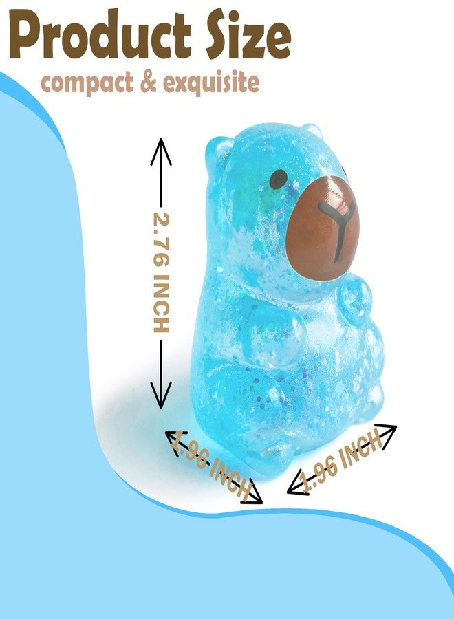 ZTATU Kawaii Capybara Squishy Toys, Stress Balls for Kids, Autism Sensory Toys for Kids 5-7, Animal Party Favors Stress Relief Gifts Squishy Sugar Ball, Classroom Prizes Easter Basket Stuffers (Blue) - Image 2