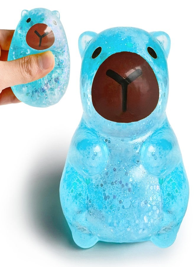 ZTATU Kawaii Capybara Squishy Toys, Stress Balls for Kids, Autism Sensory Toys for Kids 5-7, Animal Party Favors Stress Relief Gifts Squishy Sugar Ball, Classroom Prizes Easter Basket Stuffers (Blue) - Image 1