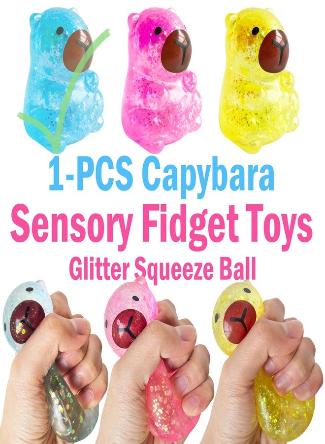 ZTATU Kawaii Capybara Squishy Toys, Stress Balls for Kids, Autism Sensory Toys for Kids 5-7, Animal Party Favors Stress Relief Gifts Squishy Sugar Ball, Classroom Prizes Easter Basket Stuffers (Blue) - Image 3