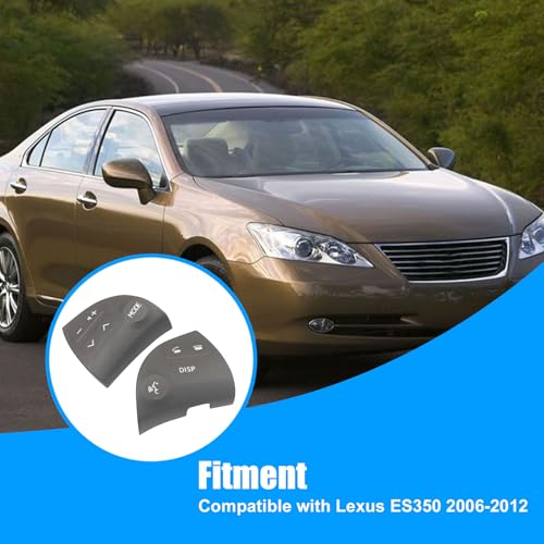 FZJDSD Grey Steering Wheel Control Button Cover 2pcs 84250-33190-C0 Compatible with Lexus ES350 2006-2012 Steering Wheel Volume Control Switch Button - Image 2