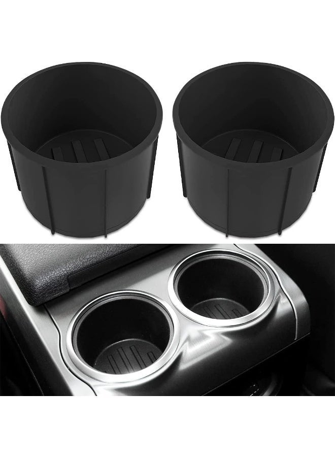 حامل أكواب خلفي لمركز الكونسول لسيارات فورد F150 من 2009 إلى 2014 مع قطعة استبدال لحامل أكواب الكونسول المار من خلالها لمقعد مشروبات F150 2 قطعة (مع كونسول مار من خلالها) - Image 2