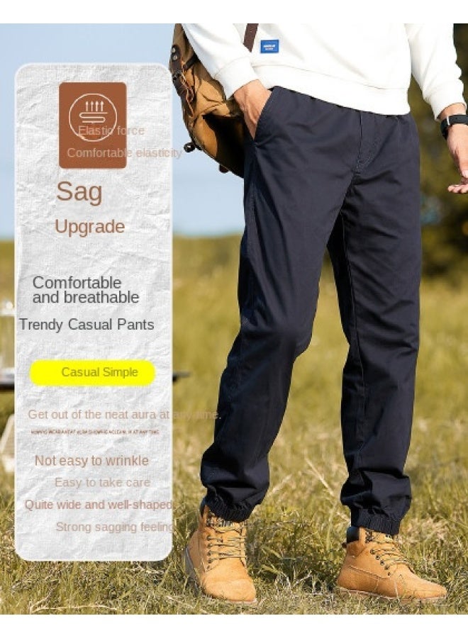 ROMON Men's Overalls, Summer Thin Casual Pants, Cotton-feel Skin-friendly Sports Trousers, Versatile Tapered Pants, Men's Casual Trousers - Image 1