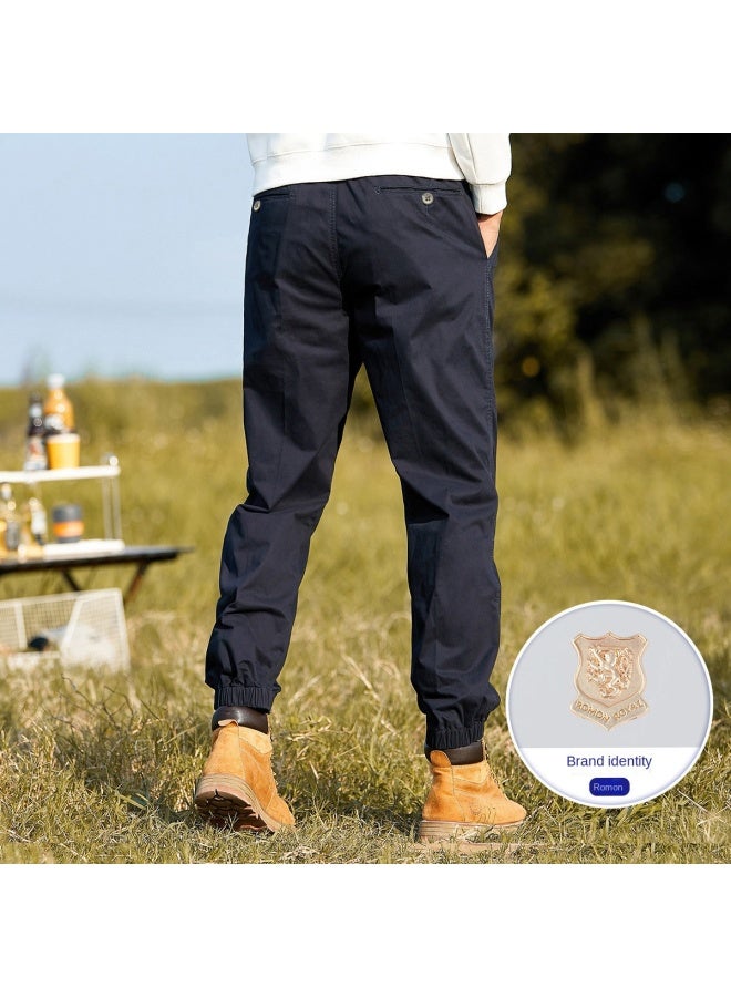ROMON Men's Overalls, Summer Thin Casual Pants, Cotton-feel Skin-friendly Sports Trousers, Versatile Tapered Pants, Men's Casual Trousers - Image 5