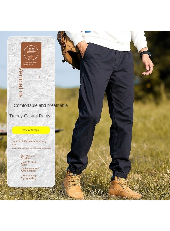 ROMON Men's Overalls, Summer Thin Casual Pants, Cotton-feel Skin-friendly Sports Trousers, Versatile Tapered Pants, Men's Casual Trousers - Image 2