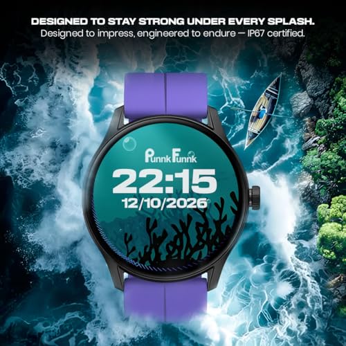 PunnkFunnk H20 Black Dial Smart Watch Combo 1.49" AMOLED Display with 4 Straps, Crown Control, Bluetooth Calling, 100+ Sports Modes, IP67, SPO₂ & Health Tracking, for Men & Women (Black Dial) - Image 4