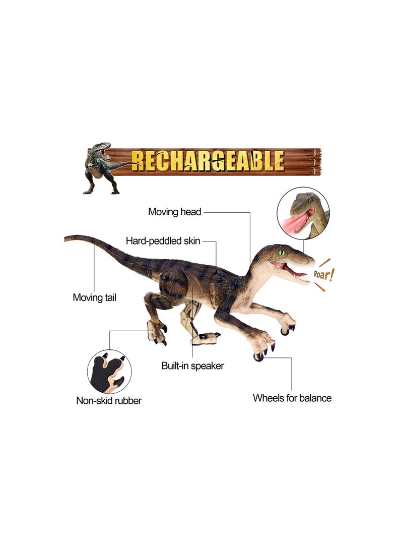 Excefore Remote Control Dinosaur Toys for Kids, Walking and Roaring Robot Dinosaur Toy with LED Light Up Eyes, 2.4Ghz Electronic RC Dinosaur - Image 2