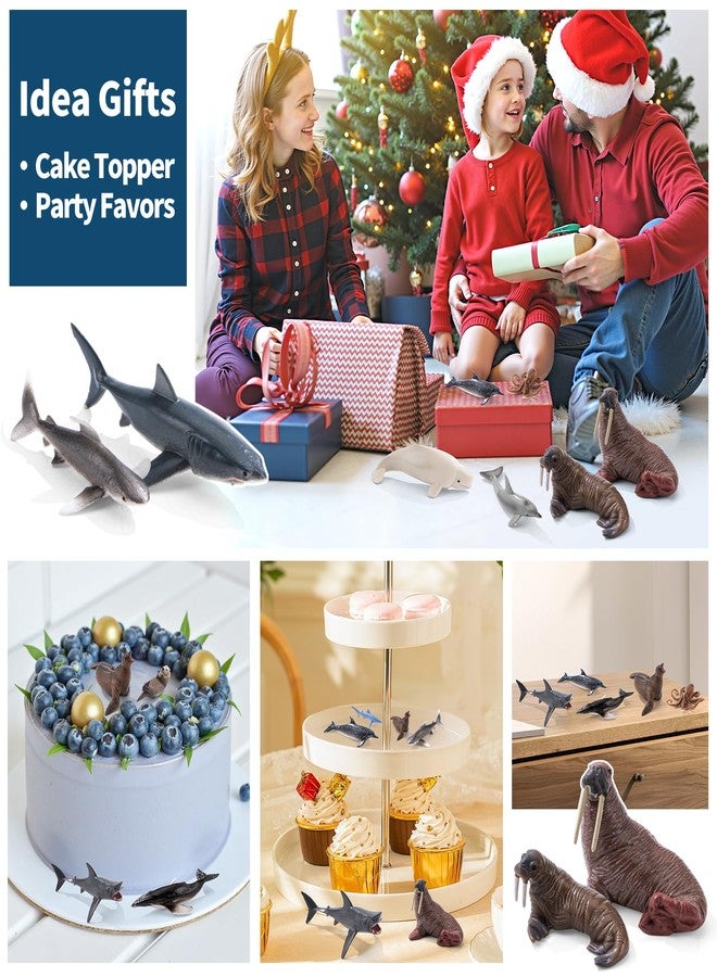 THINKBAY 36PCS Sea Animal Toys with Shark, Whale, Octopus & Other Ocean Animal FigurinesToys for Kids, Water Table Ocean Theme Cake Toppers Party Favors Birthday Gift for Boys Girls - Image 5