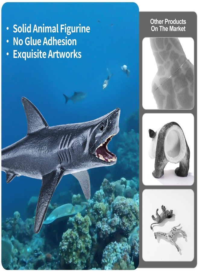 THINKBAY 36PCS Sea Animal Toys with Shark, Whale, Octopus & Other Ocean Animal FigurinesToys for Kids, Water Table Ocean Theme Cake Toppers Party Favors Birthday Gift for Boys Girls - Image 3