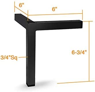 Ventuos K Group Cupboard FeetMetal Table LegsSofa LegsTV Cabinet LegsBathroom Cabinet FeetReplacement Legsfor CabinetNightstandwith Screws Protector FeetMatte Black 8inch - Image 4