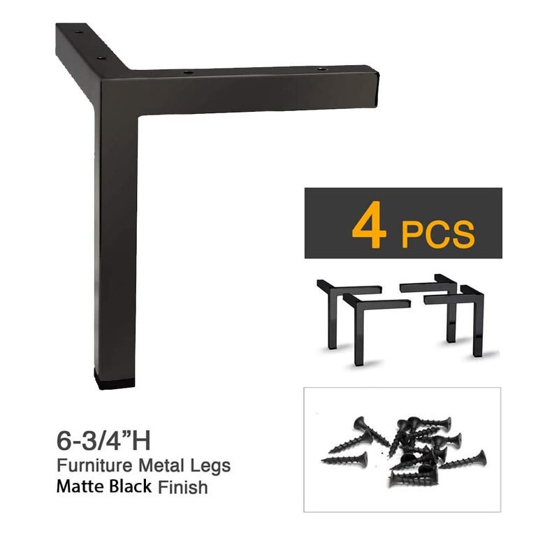 Ventuos K Group Cupboard FeetMetal Table LegsSofa LegsTV Cabinet LegsBathroom Cabinet FeetReplacement Legsfor CabinetNightstandwith Screws Protector FeetMatte Black 8inch - Image 3