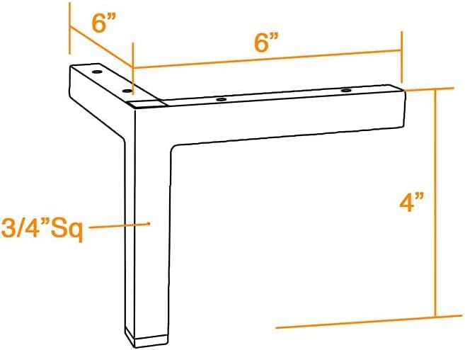 Ventuos K Group Cupboard FeetMetal Table LegsSofa LegsTV Cabinet LegsBathroom Cabinet FeetReplacement Legsfor CabinetNightstandwith Screws Protector FeetMatte Black 8inch - Image 5